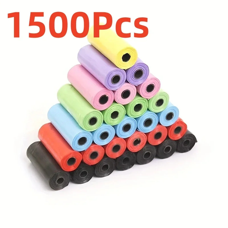 1500Pcs Random Color Dog Poop Bag Pet Poop Bags Dog Cat Waste Pick up Clean Bag for Puppy Dogs Random Color Pet Supplies